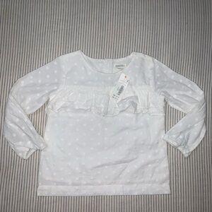 Gymboree Baby 3t girls White Long Sleeve Ruffle Top